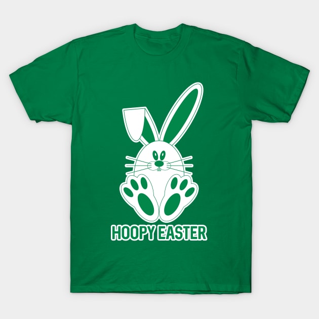 HOOPY EASTER, Glasgow Celtic Football Club Green and White Bunny Rabbit Design T-Shirt by MacPean